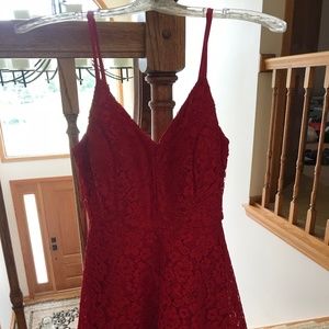 Red Lace Macy's Homecoming Dress